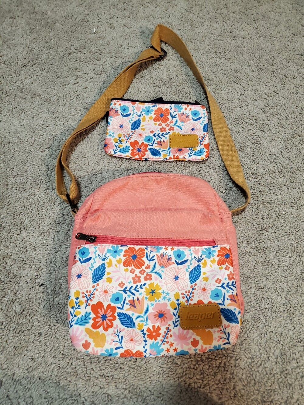Leaper Floral Crossbody Bag And Pounch Set